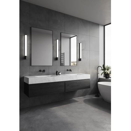 Nordlux - LED osvetljenje ogledala za kupatilo sa utičnicom MALAIKA LED/15W/230V IP44 68,4cm crna