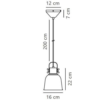 Nordlux - Luster na sajli ADRIAN 1xE27/25W/230V pr. 16 cm antracit