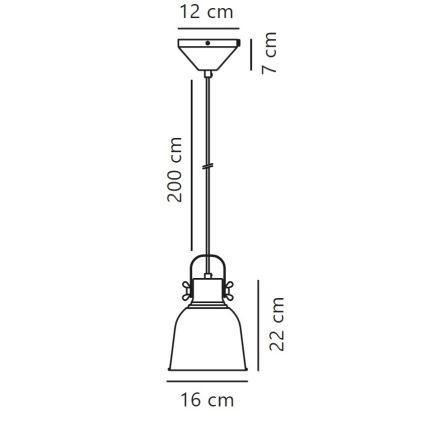 Nordlux - Luster na sajli ADRIAN 1xE27/25W/230V pr. 16 cm sivo