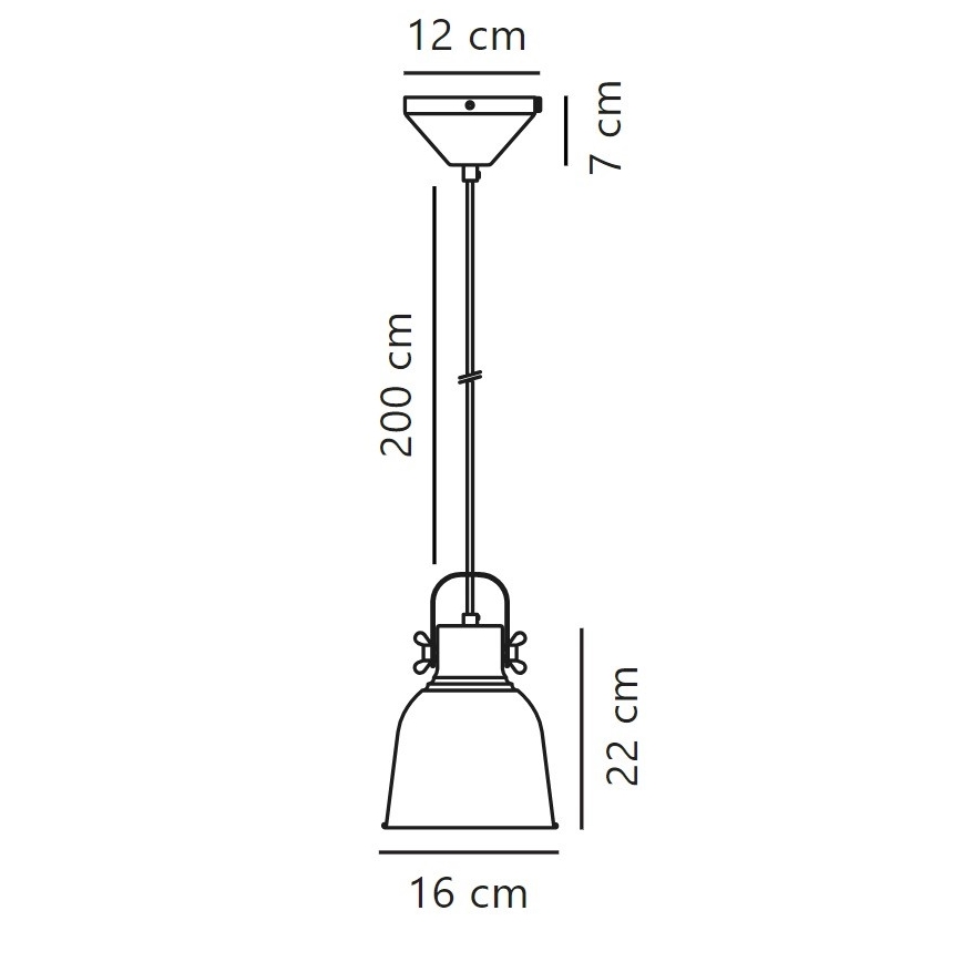 Nordlux - Luster na sajli ADRIAN 1xE27/25W/230V pr. 16 cm sivo