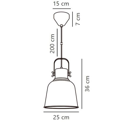 Nordlux - Luster na sajli ADRIAN 1xE27/25W/230V pr. 25 cm sivo