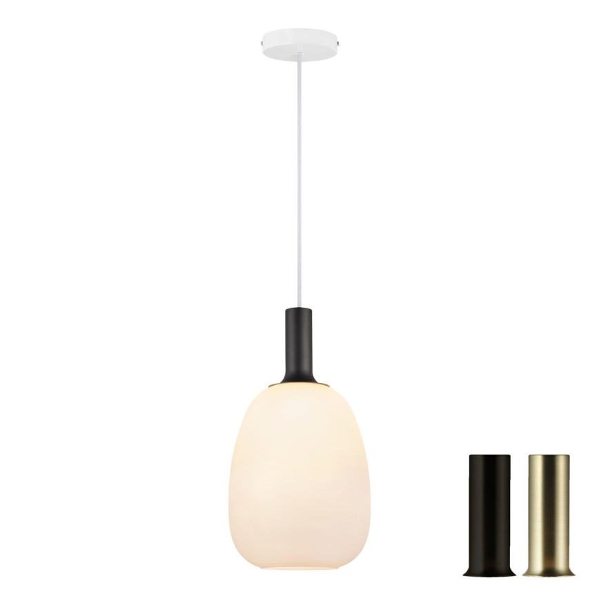 Nordlux - Luster na sajli ALTON 1xE27/60W/230V bela/crno/mesing