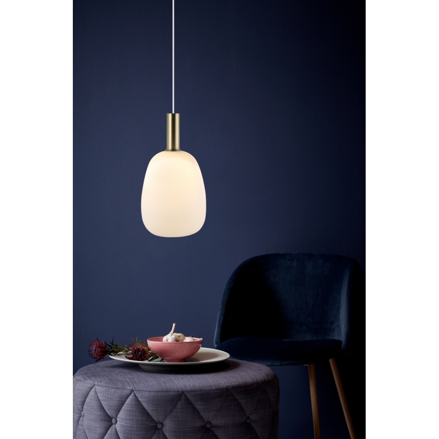 Nordlux - Luster na sajli ALTON 1xE27/60W/230V bela/crno/mesing