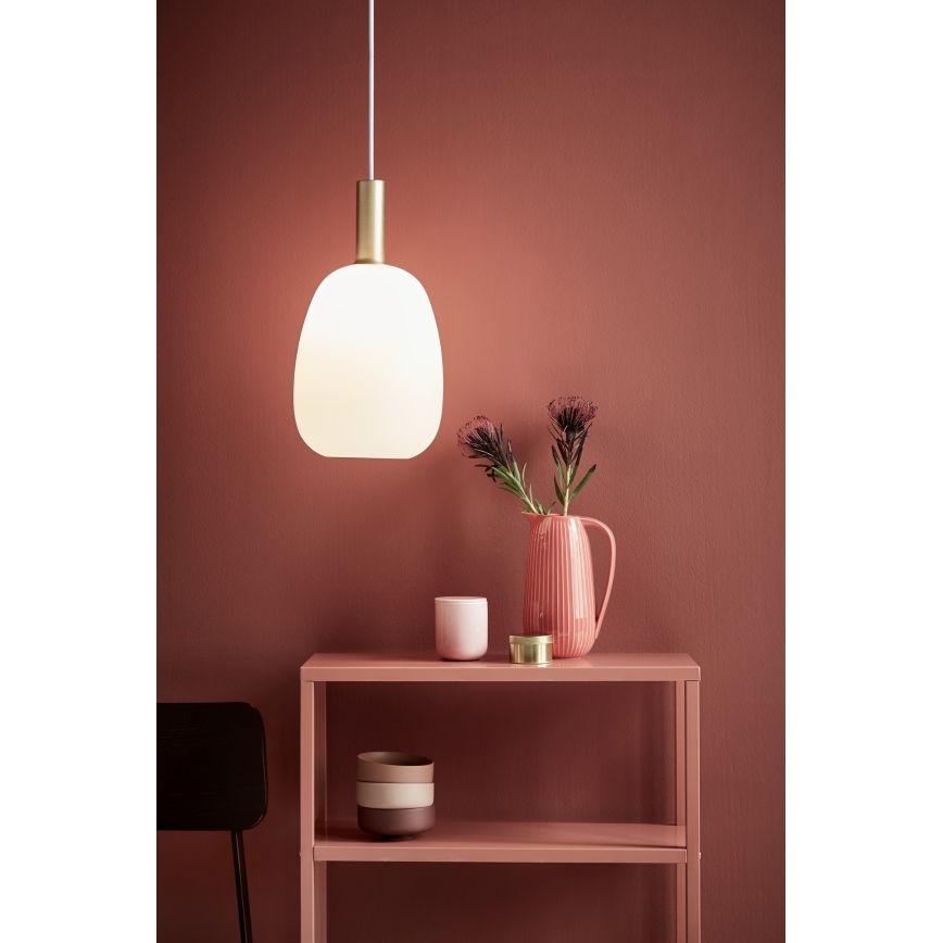 Nordlux - Luster na sajli ALTON 1xE27/60W/230V bela/crno/mesing