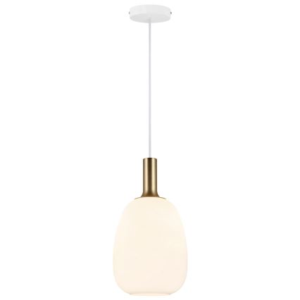 Nordlux - Luster na sajli ALTON 1xE27/60W/230V bela/crno/mesing