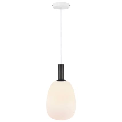 Nordlux - Luster na sajli ALTON 1xE27/60W/230V bela/crno/mesing