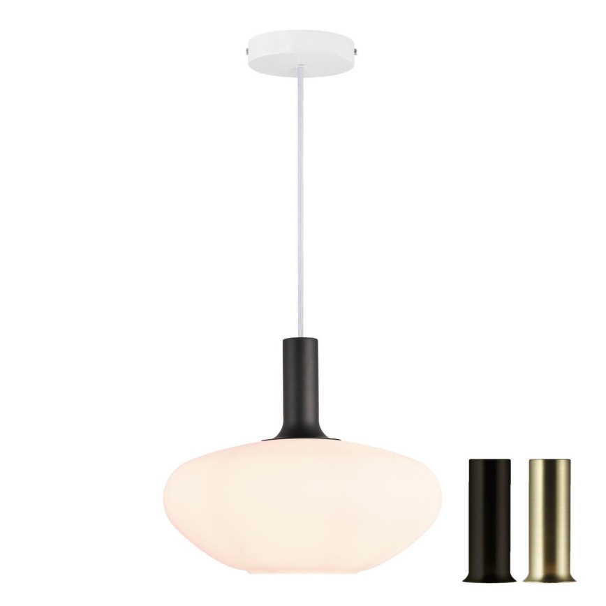 Nordlux - Luster na sajli ALTON 1xE27/60W/230V bela/crno/mesing