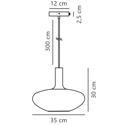 Nordlux - Luster na sajli ALTON 1xE27/60W/230V bela/crno/mesing