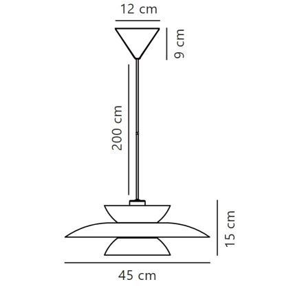 Nordlux - Luster na sajli CARMEN 1xE27/40W/230V crno