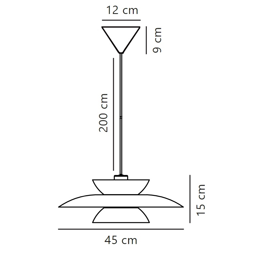 Nordlux - Luster na sajli CARMEN 1xE27/40W/230V crno