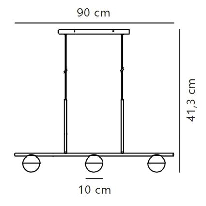 Nordlux - Luster na sajli CONTINA 3xG9/5W/230V crno