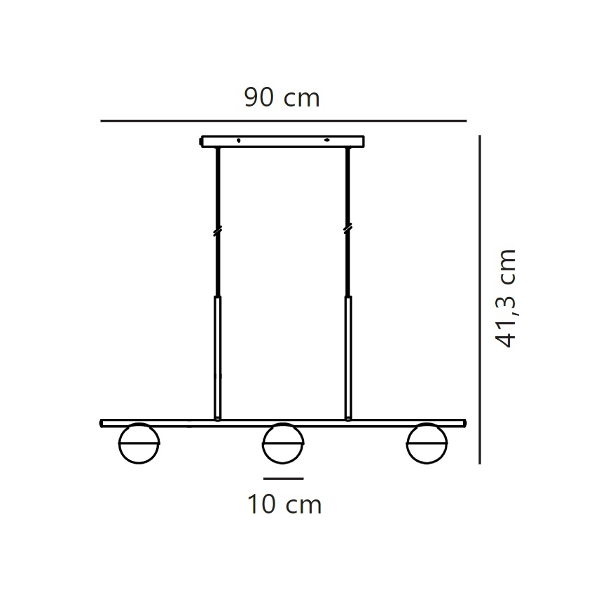 Nordlux - Luster na sajli CONTINA 3xG9/5W/230V crno