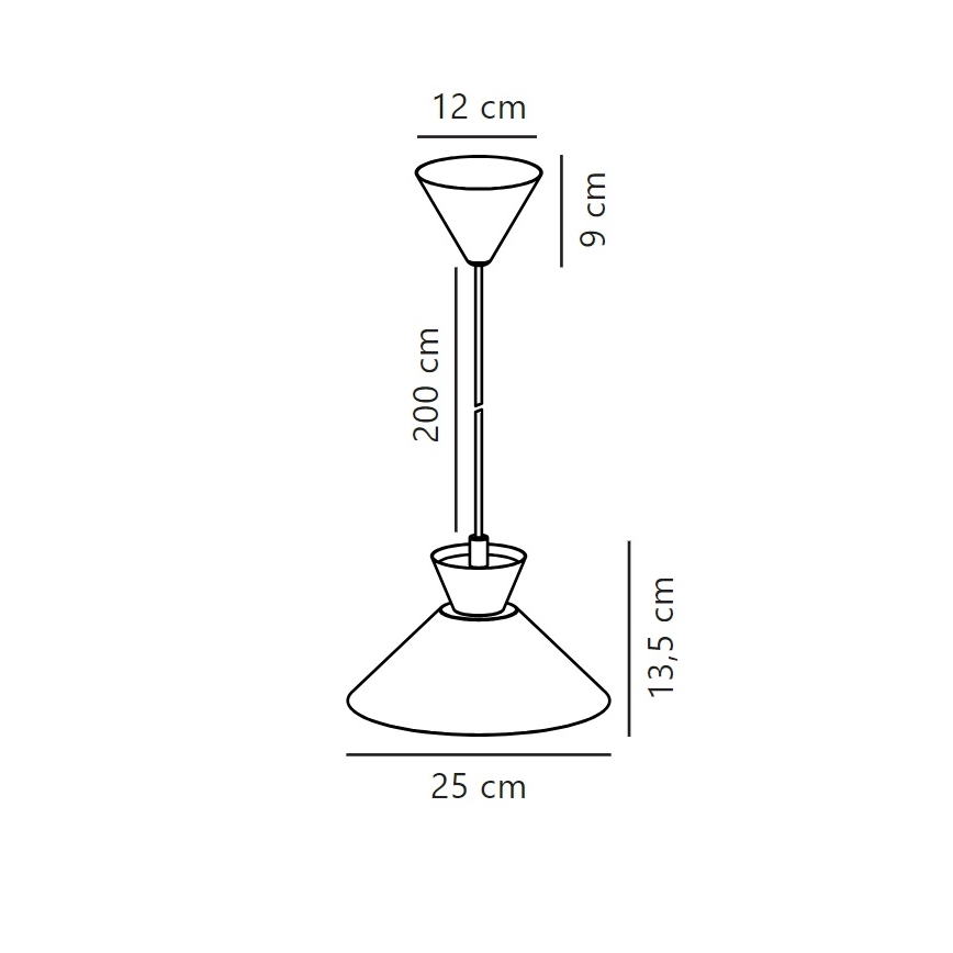 Nordlux - Luster na sajli DIAL 1xE27/40W/230V pr. 25 cm crno