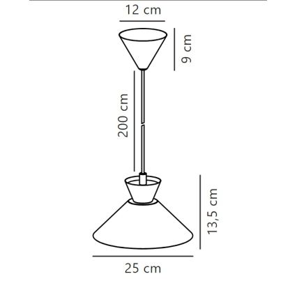 Nordlux - Luster na sajli DIAL 1xE27/40W/230V pr. 25 cm bela