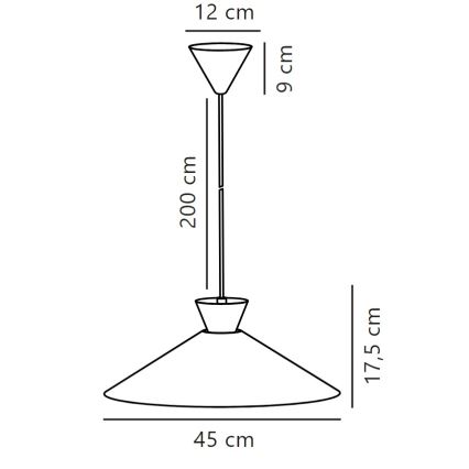 Nordlux - Luster na sajli DIAL 1xE27/40W/230V pr. 45 cm bela