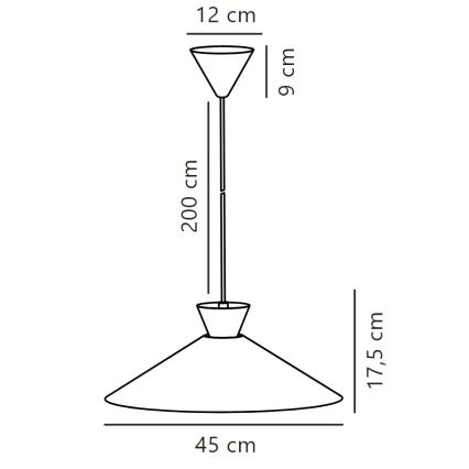 Nordlux - Luster na sajli DIAL 1xE27/40W/230V pr. 45 cm crno