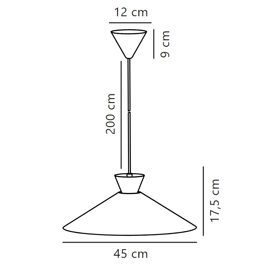 Nordlux - Luster na sajli DIAL 1xE27/40W/230V pr. 45 cm crno