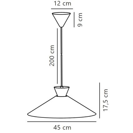 Nordlux - Luster na sajli DIAL 1xE27/40W/230V pr. 45 cm sivo