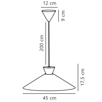 Nordlux - Luster na sajli DIAL 1xE27/40W/230V pr. 45 cm žuta