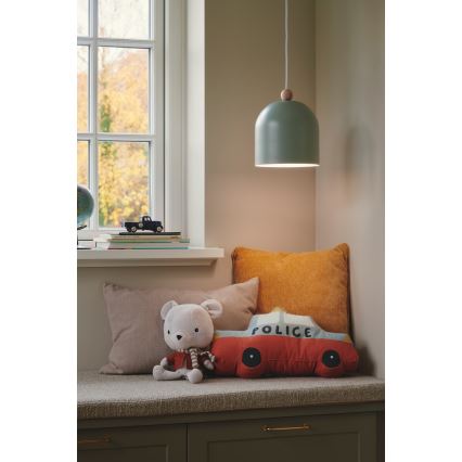 Nordlux - Luster na sajli GASTON 1xE27/40W/230V zelena/bela