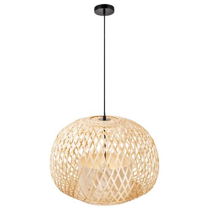 Nordlux - Luster na sajli HISOKA 1xE27/40W/230V crno/bambus