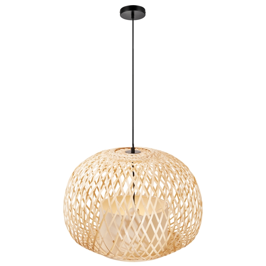 Nordlux - Luster na sajli HISOKA 1xE27/40W/230V crno/bambus