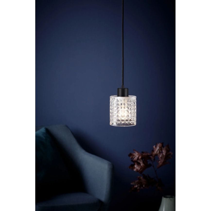 Nordlux - Luster na sajli HOLLYWOOD 1xE27/60W/230V pr. 10,8 cm prozirna