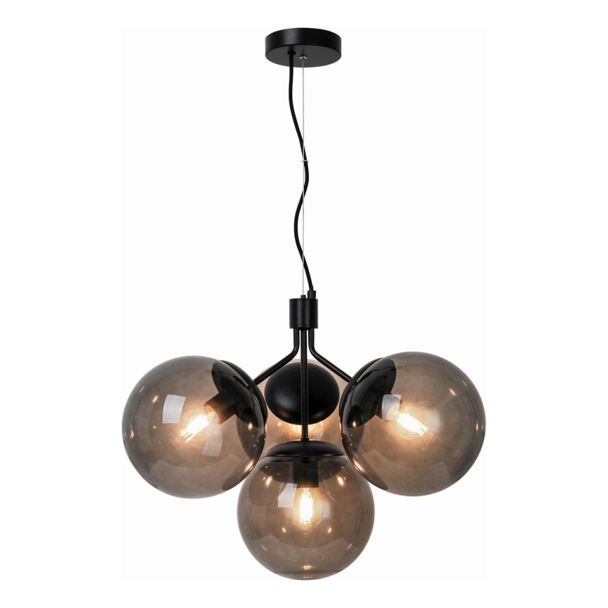 Nordlux - Luster na sajli IVONA 4xE27/28W/230V crno