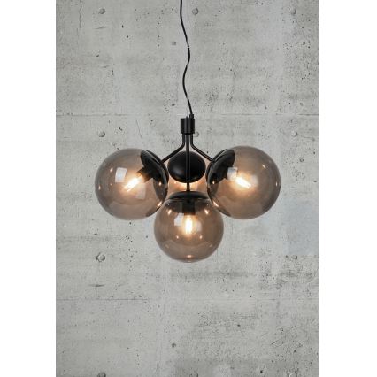 Nordlux - Luster na sajli IVONA 4xE27/28W/230V crno