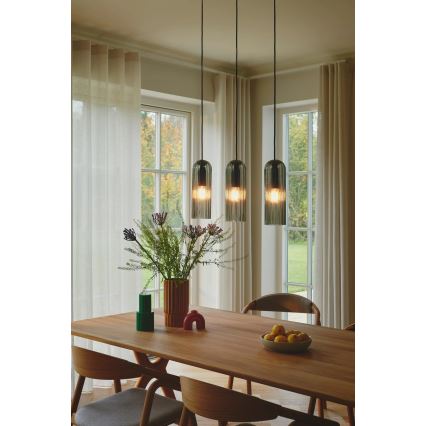 Nordlux - Luster na sajli MIELLA 3xE27/25W/230V crna/dimljena