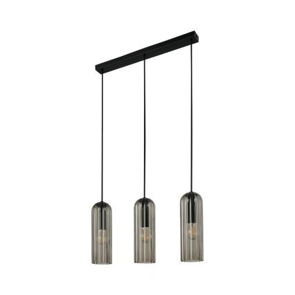 Nordlux - Luster na sajli MIELLA 3xE27/25W/230V crna/dimljena
