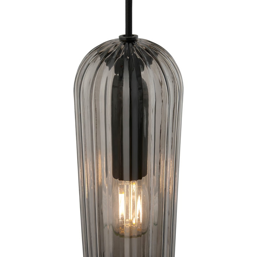 Nordlux - Luster na sajli MIELLA 3xE27/25W/230V crna/dimljena