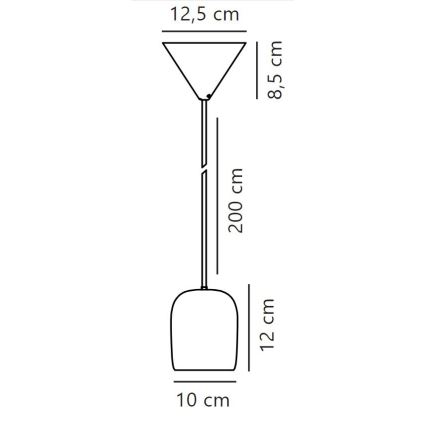 Nordlux - Luster na sajli NOTTI 1xE27/25W/230V crno