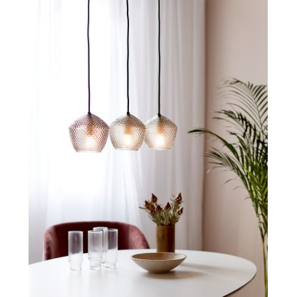 Nordlux - Luster na sajli ORBIFORM 3xE14/25W/230V crno/sivo