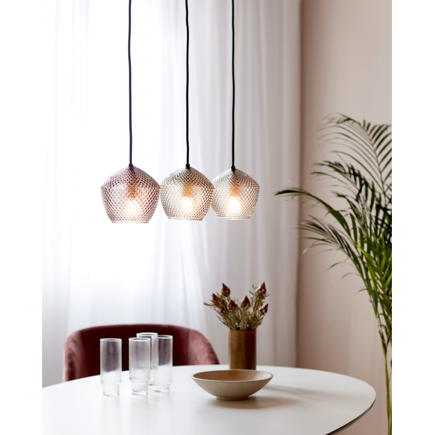 Nordlux - Luster na sajli ORBIFORM 3xE14/25W/230V crno/sivo