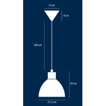 Nordlux - Luster na sajli POP 1xE27/40W/230V crno/zlatna