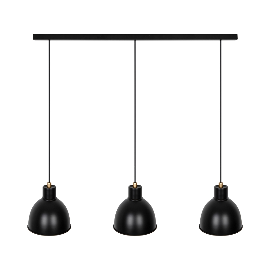 Nordlux - Luster na sajli POP 3xE27/40W/230V crno/zlatna