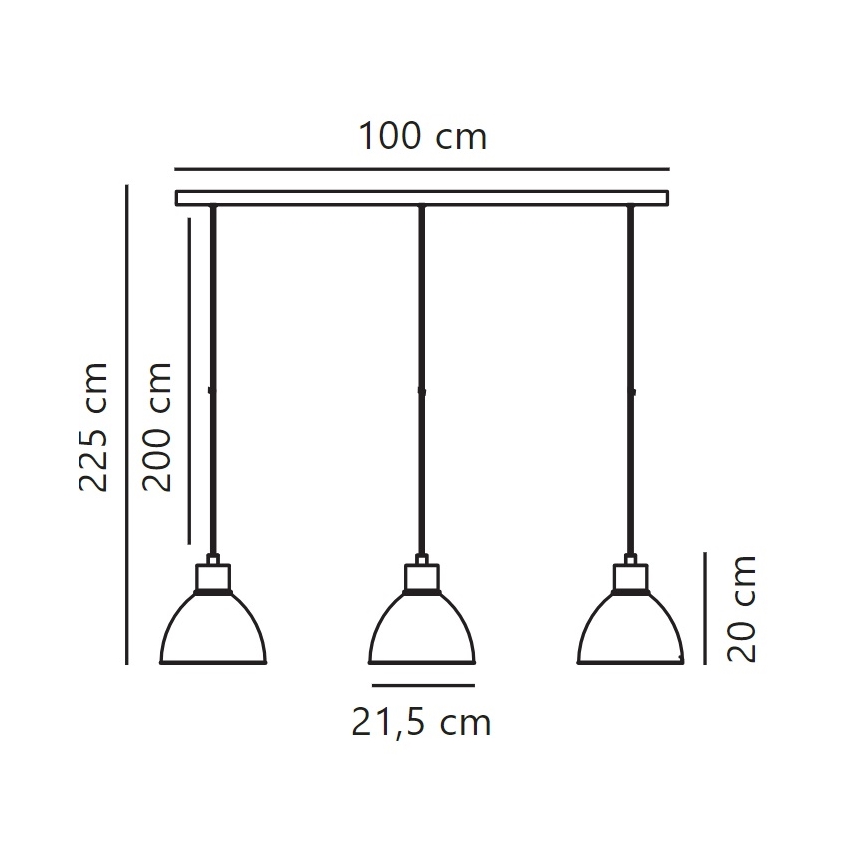 Nordlux - Luster na sajli POP 3xE27/40W/230V crno/zlatna