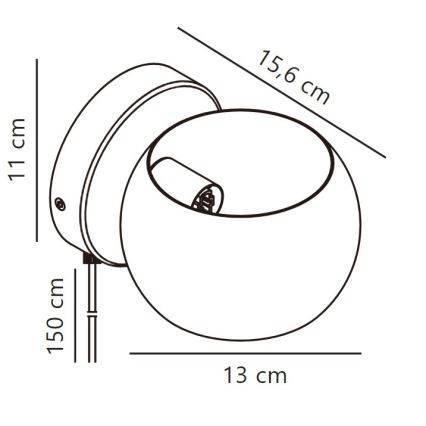 Nordlux - Podesiva zidna reflektorska lampa BELIR 1xG9/5W/230V crno