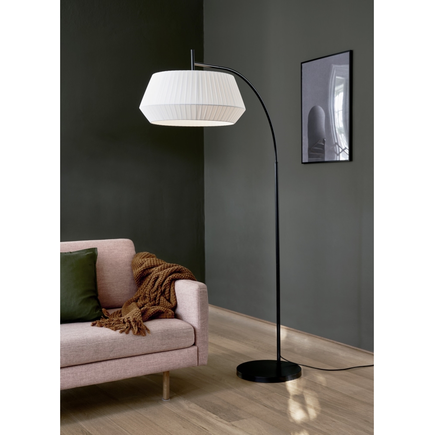 Nordlux - Podna lampa DICTE 1xE27/60W/230V crno/bela