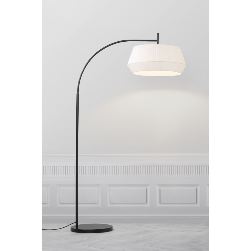 Nordlux - Podna lampa DICTE 1xE27/60W/230V crno/bela