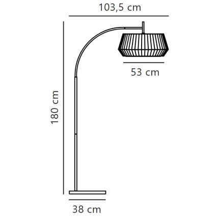 Nordlux - Podna lampa DICTE 1xE27/60W/230V crno/bela