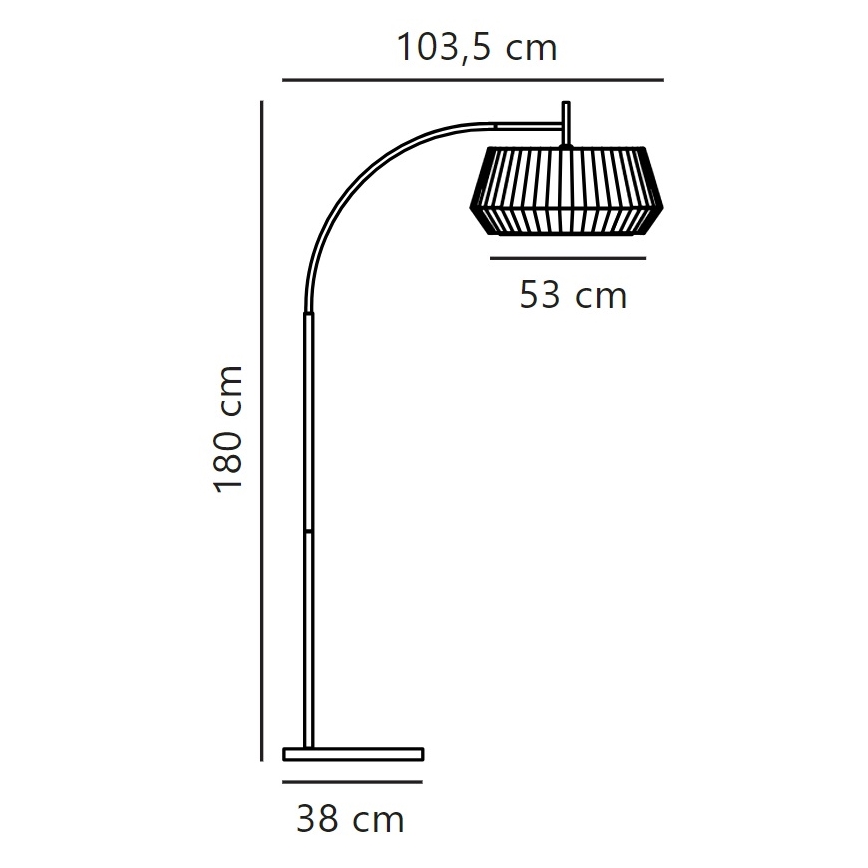 Nordlux - Podna lampa DICTE 1xE27/60W/230V crno/bela