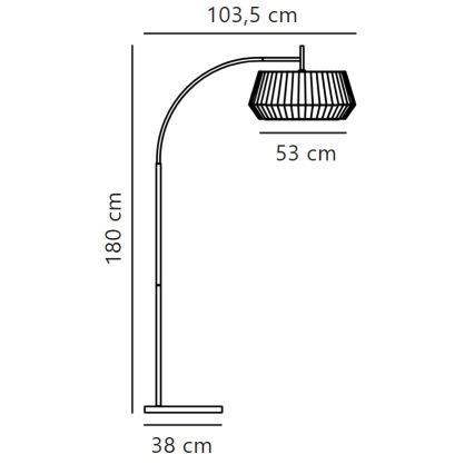 Nordlux - Podna lampa DICTE 1xE27/60W/230V crno/bež