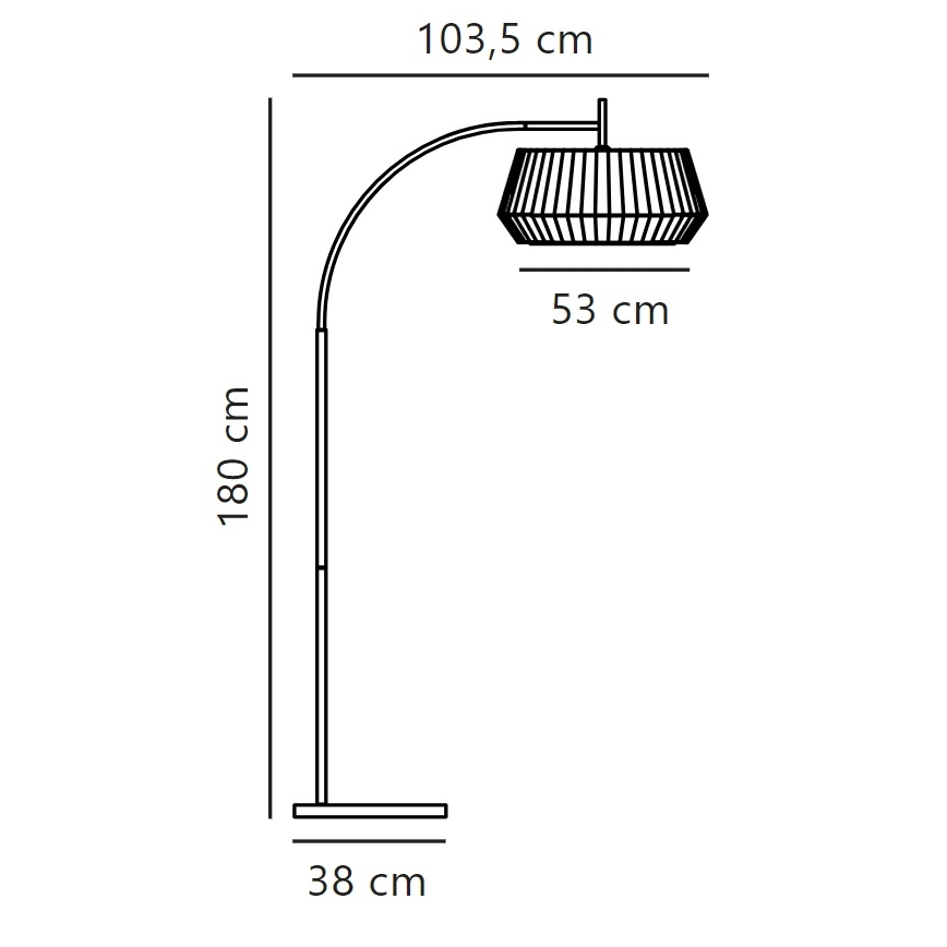 Nordlux - Podna lampa DICTE 1xE27/60W/230V crno/bež