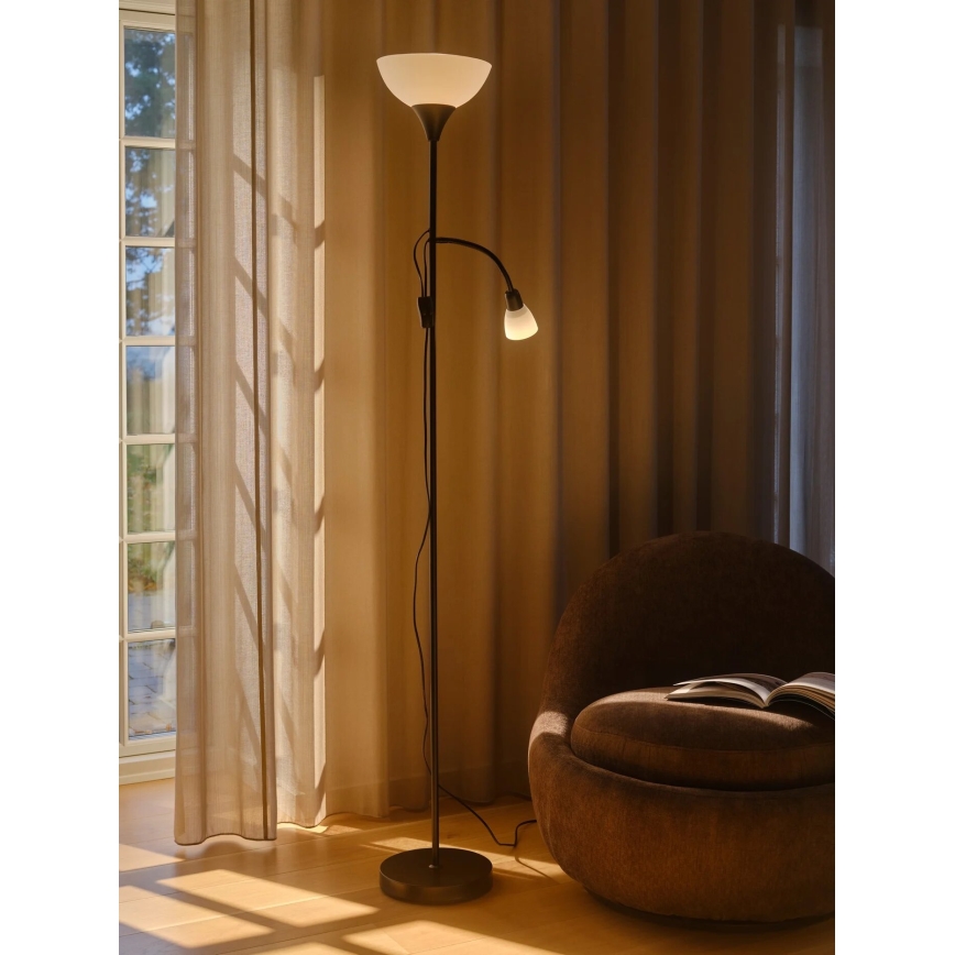 Nordlux - Podna lampa LAURIA 1xE27/40W/230V + 1xE14/15W crno