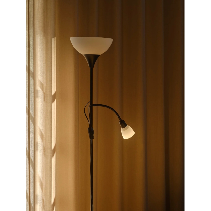 Nordlux - Podna lampa LAURIA 1xE27/40W/230V + 1xE14/15W crno