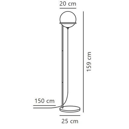 Nordlux - Podna lampa WILSON 1xG9/5W/230V crno