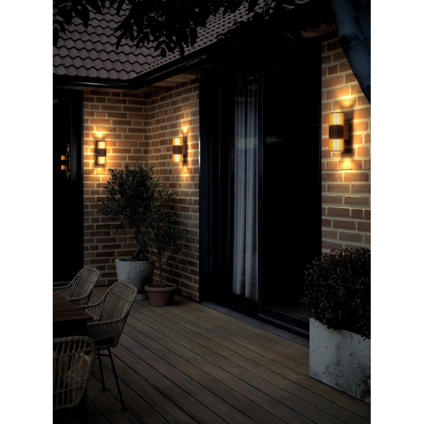 Nordlux - Spoljašnja zidna lampa ALUDRA 2xE27/15W/230V IP54 braon