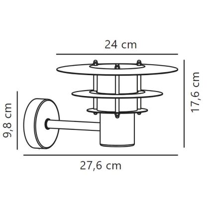 Nordlux - Spoljašnja zidna lampa BASTIA 1xE14/12W/230V IP54 crno